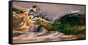 Wave Warp-Wave breaking on the beach, Kirra, Queensland, Australia-Mark A Johnson-Framed Stretched Canvas