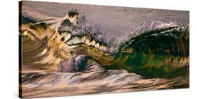 Wave Warp-Wave breaking on the beach, Kirra, Queensland, Australia-Mark A Johnson-Stretched Canvas