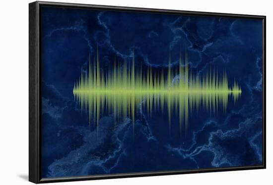 Waveform On The Sea Themed Background-Swill Klitch-Framed Art Print