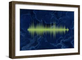 Waveform On The Sea Themed Background-Swill Klitch-Framed Art Print