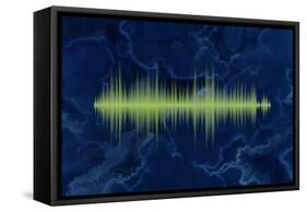 Waveform On The Sea Themed Background-Swill Klitch-Framed Stretched Canvas