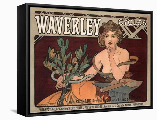 Waverley Cycles, 1896-Alphonse Mucha-Framed Stretched Canvas