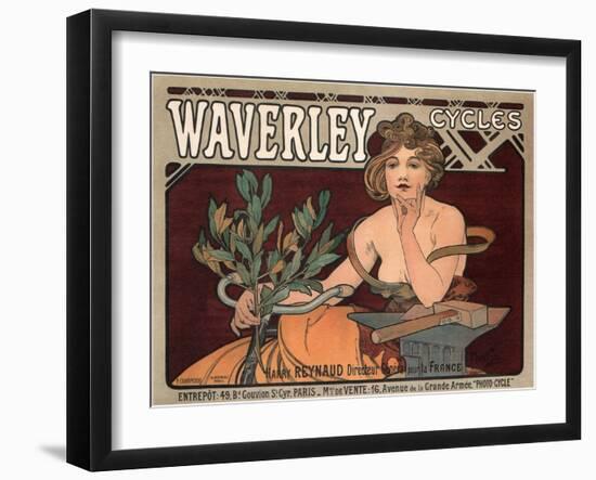 Waverley Cycles, 1896-Alphonse Mucha-Framed Giclee Print