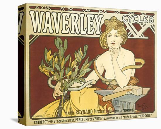 Waverley Cycles-Alphonse Mucha-Stretched Canvas