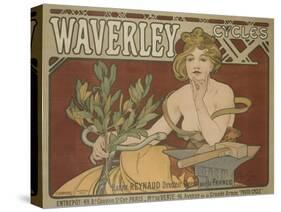 Waverly Cycles Advertising Poster-David Pollack-Stretched Canvas