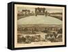 Waverly, New York - Panoramic Map-Lantern Press-Framed Stretched Canvas