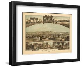 Waverly, New York - Panoramic Map-Lantern Press-Framed Art Print