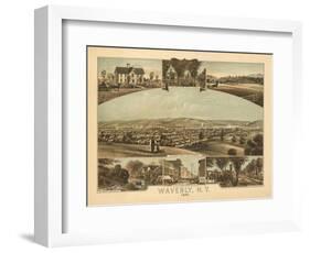 Waverly, New York - Panoramic Map-Lantern Press-Framed Art Print