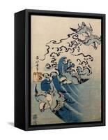 Waves and Birds, circa 1825-Katsushika Hokusai-Framed Stretched Canvas