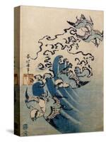 Waves and Birds, circa 1825-Katsushika Hokusai-Stretched Canvas