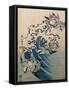 Waves and Birds, circa 1825-Katsushika Hokusai-Framed Stretched Canvas