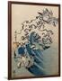 Waves and Birds, circa 1825-Katsushika Hokusai-Framed Giclee Print