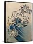 Waves and Birds, circa 1825-Katsushika Hokusai-Framed Stretched Canvas