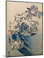 Waves and Birds, circa 1825-Katsushika Hokusai-Mounted Premium Giclee Print