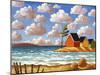 Waves and Colorful Cabins Beach-Cathy Horvath-Buchanan-Mounted Giclee Print