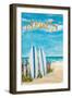 Waves and Surf-Julie DeRice-Framed Art Print