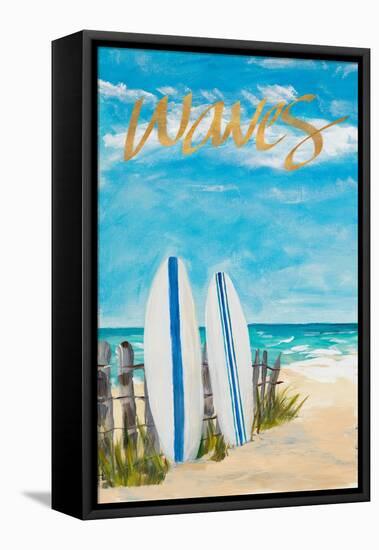 Waves and Surf-Julie DeRice-Framed Stretched Canvas