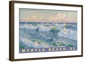 Waves at Myrtle Beach-null-Framed Art Print