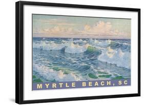 Waves at Myrtle Beach-null-Framed Art Print