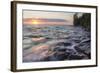 Waves at Sunset, Devils Island, Apostle Islands National Lakeshore, Wisconsin, USA-Chuck Haney-Framed Photographic Print