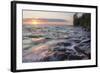 Waves at Sunset, Devils Island, Apostle Islands National Lakeshore, Wisconsin, USA-Chuck Haney-Framed Photographic Print