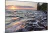 Waves at Sunset, Devils Island, Apostle Islands National Lakeshore, Wisconsin, USA-Chuck Haney-Mounted Photographic Print