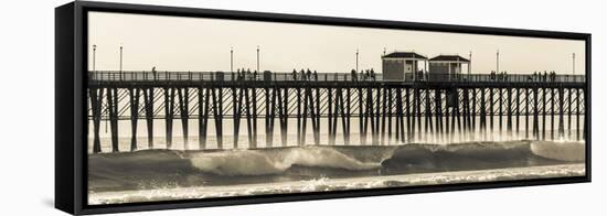 Waves at the Oceanside Pier in Oceanside, Ca-Andrew Shoemaker-Framed Stretched Canvas