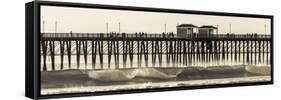 Waves at the Oceanside Pier in Oceanside, Ca-Andrew Shoemaker-Framed Stretched Canvas