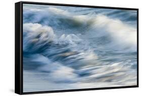 Waves, blurred movement, Sanibel Island, Florida-Fritz Polking-Framed Stretched Canvas