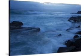Waves braking on the coast, Coral Sea, Surfers Paradise, Queensland, Australia-Panoramic Images-Stretched Canvas
