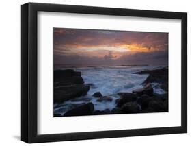 Waves braking on the coast, Coral Sea, Surfers Paradise, Queensland, Australia-Panoramic Images-Framed Photographic Print