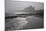 Waves Breaking at Bamburgh Beach Looking Towards Bamburgh Castle on a Misty Morning-Ann and Steve Toon-Mounted Photographic Print