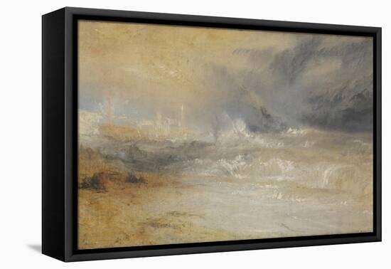 Waves Breaking on a Lee Shore at Margate (Study for 'Rockets and Blue Lights')-JMW Turner-Framed Stretched Canvas