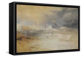 Waves Breaking on a Lee Shore at Margate (Study for 'Rockets and Blue Lights')-JMW Turner-Framed Stretched Canvas