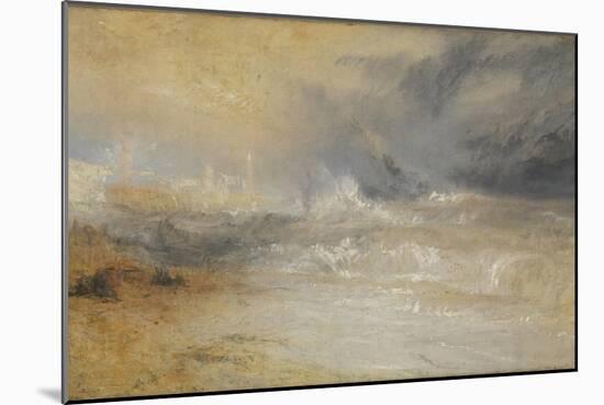 Waves Breaking on a Lee Shore at Margate (Study for 'Rockets and Blue Lights')-JMW Turner-Mounted Giclee Print
