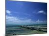 Waves Breaking on Reef on the Horizon, with Jetty in Foreground, Grand Cayman, Cayman Islands-Tomlinson Ruth-Mounted Photographic Print