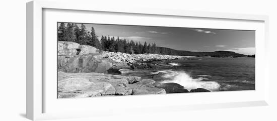 Waves Breaking on Rocks at the Coast, Acadia National Park, Schoodic Peninsula, Maine, USA-null-Framed Photographic Print