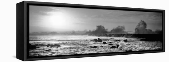 Waves Breaking on Rocks in the Ocean, Three Tables, North Shore, Oahu, Hawaii, USA-null-Framed Stretched Canvas