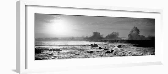 Waves Breaking on Rocks in the Ocean, Three Tables, North Shore, Oahu, Hawaii, USA-null-Framed Photographic Print