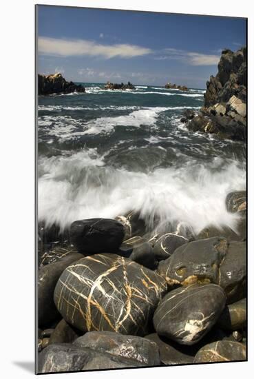 Waves Breaking on Rocky Shore, Natural Park of South West Alentejano and Costa Vicentina, Portugal-Quinta-Mounted Photographic Print