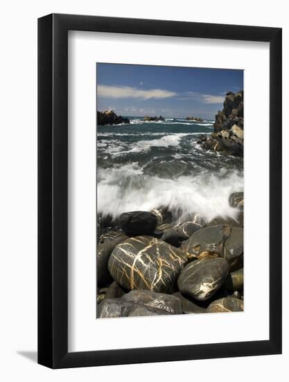 Waves Breaking on Rocky Shore, Natural Park of South West Alentejano and Costa Vicentina, Portugal-Quinta-Framed Photographic Print