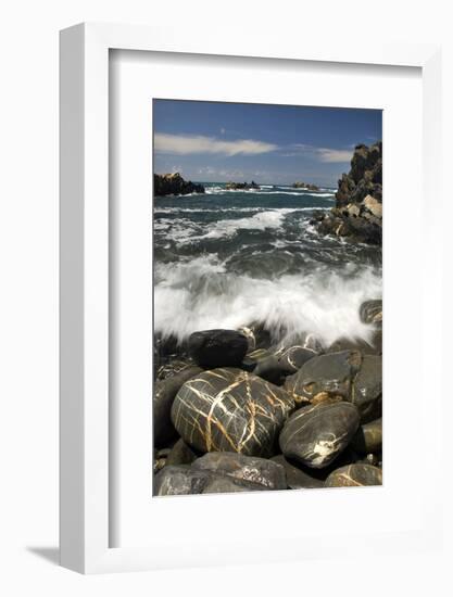 Waves Breaking on Rocky Shore, Natural Park of South West Alentejano and Costa Vicentina, Portugal-Quinta-Framed Photographic Print