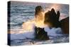 Waves Breaking On Shore Rocks-null-Stretched Canvas