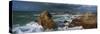 Waves Breaking on the Coast, Le Diben, Morlaix Bay, Finistere, Brittany, France-null-Stretched Canvas