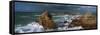 Waves Breaking on the Coast, Le Diben, Morlaix Bay, Finistere, Brittany, France-null-Framed Stretched Canvas