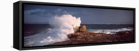 Waves Breaking on the Coast, Saint Guenole, Finistere, Brittany, France-null-Framed Stretched Canvas
