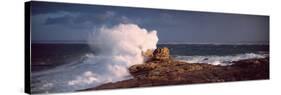 Waves Breaking on the Coast, Saint Guenole, Finistere, Brittany, France-null-Stretched Canvas