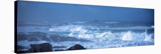 Waves Breaking on the Coast, Saint Guenole, Finistere, Brittany, France-null-Stretched Canvas