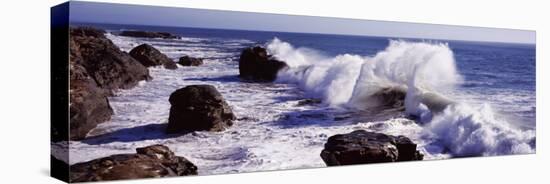 Waves Breaking on the Coast, Santa Cruz, Santa Cruz County, California, USA-null-Stretched Canvas