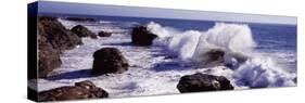 Waves Breaking on the Coast, Santa Cruz, Santa Cruz County, California, USA-null-Stretched Canvas